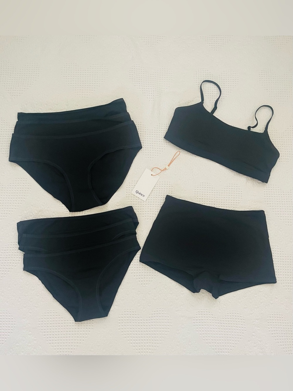 BUNDLE (8) Quince Organic Cotton Underwear Bralette Women’s Small/Medium Black